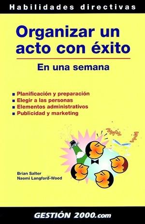 ORGANIZAR UN ACTO CON EXITO | 9788480889360 | SALTER, BRIAN | Galatea Llibres | Llibreria online de Reus, Tarragona | Comprar llibres en català i castellà online