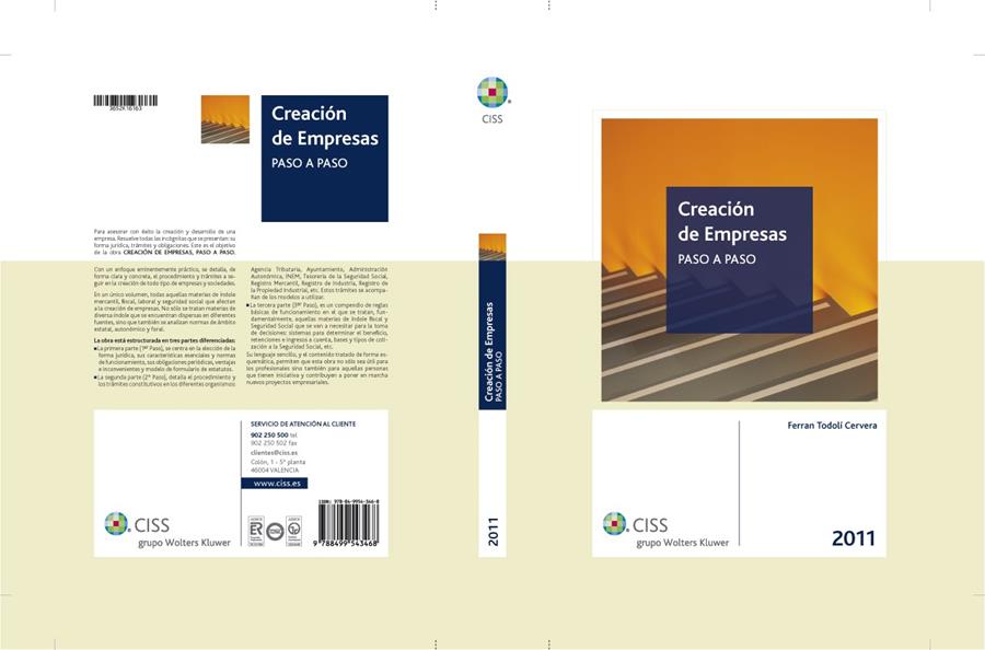 CREACIÓN DE EMPRESAS PASO A PASO 2011 | 9788499543468 | TODOLÍ CERVERA, FERRAN | Galatea Llibres | Llibreria online de Reus, Tarragona | Comprar llibres en català i castellà online