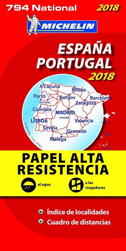 MAPA NATIONAL ESPAÑA - PORTUGAL "ALTA RESISTENCIA" 2018 | 9782067228856 | Galatea Llibres | Llibreria online de Reus, Tarragona | Comprar llibres en català i castellà online