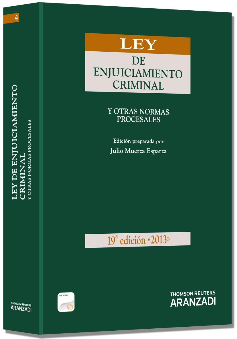 LEY DE ENJUICIAMIENTO CRIMINAL (PAPEL + E-BOOK) - Y OTRAS NORMAS PROCESALES | 9788490147771 | MUERZA ESPARZA, JULIO | Galatea Llibres | Librería online de Reus, Tarragona | Comprar libros en catalán y castellano online