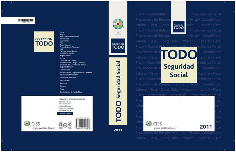 TODO SEGURIDAD SOCIAL 2011 | 9788499542379 | DÍAZ MARTÍN, SILVIA/REDONDO TORAÑO, MANUEL | Galatea Llibres | Librería online de Reus, Tarragona | Comprar libros en catalán y castellano online