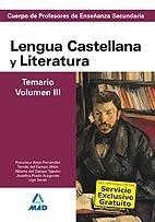 LENGUA CASTELLANA Y LITERATURA TEMARIO VOL.3 PROF SECUNDARIA | 9788466583503 | AA.VV | Galatea Llibres | Llibreria online de Reus, Tarragona | Comprar llibres en català i castellà online