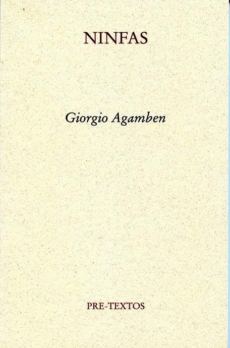 NINFAS | 9788492913435 | AGAMBEN, GIORGIO | Galatea Llibres | Librería online de Reus, Tarragona | Comprar libros en catalán y castellano online