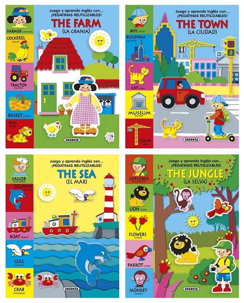 JUEGO Y APRENDO INGLÉS CON PEGATINAS REUTILIZABLES (4 TÍTULOS | 9788467745801 | Galatea Llibres | Llibreria online de Reus, Tarragona | Comprar llibres en català i castellà online