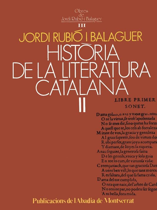 HISTÒRIA DE LA LITERATURA CATALANA II | 9788472027206 | RUBIÓ I BALAGUER, JORDI | Galatea Llibres | Llibreria online de Reus, Tarragona | Comprar llibres en català i castellà online