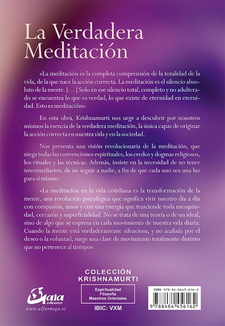 LA VERDADERA MEDITACIóN | 9788484456162 | KRISHNAMURTI, JIDDU | Galatea Llibres | Librería online de Reus, Tarragona | Comprar libros en catalán y castellano online