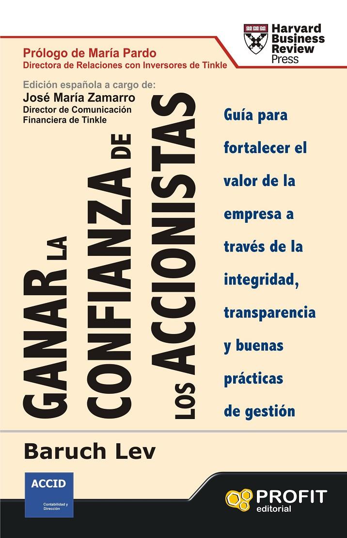 GANAR LA CONFIANZA DE LOS ACCIONISTAS | 9788415505211 | LEV, BARUCH | Galatea Llibres | Llibreria online de Reus, Tarragona | Comprar llibres en català i castellà online