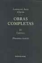 CLARIN OBRAS COMPLETAS IV CRITICA (PRIMERA PARTE) | 9788484590538 | CLARIN, LEOPOLDO ALAS | Galatea Llibres | Llibreria online de Reus, Tarragona | Comprar llibres en català i castellà online