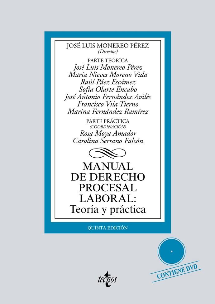 MANUAL DE DERECHO PROCESAL LABORAL | 9788430980420 | MONEREO PÉREZ, JOSÉ LUIS/MORENO VIDA, MARÍA NIEVES/OLARTE ENCABO, SOFÍA/FERNÁNDEZ AVILÉS, JOSÉ ANTON | Galatea Llibres | Librería online de Reus, Tarragona | Comprar libros en catalán y castellano online