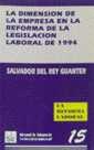 DIMENSION LA EMPRESA EN LA REFORMA DE LA LEGISLACI | 9788480022019 | REY GUANTER, SALVADOR DEL | Galatea Llibres | Llibreria online de Reus, Tarragona | Comprar llibres en català i castellà online