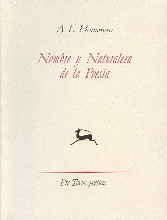 NOMBREY NATURALEZA DE LA POESIA | 9788481911671 | HOUSMAN, A.E. | Galatea Llibres | Llibreria online de Reus, Tarragona | Comprar llibres en català i castellà online