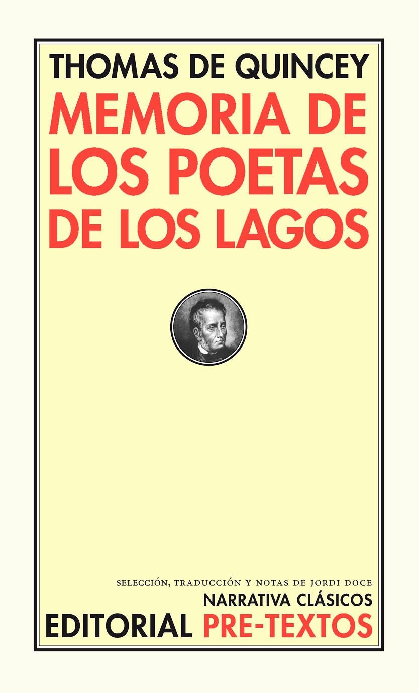 MEMORIA DE LOS POETAS DE LOS LAGOS | 9788481915198 | DE QUINCEY, THOMAS | Galatea Llibres | Llibreria online de Reus, Tarragona | Comprar llibres en català i castellà online