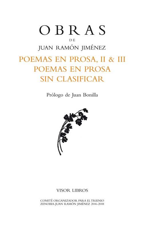 POEMAS EN PROSA II & III | 9788498950953 | JIMENEZ, JUAN RAMON | Galatea Llibres | Llibreria online de Reus, Tarragona | Comprar llibres en català i castellà online