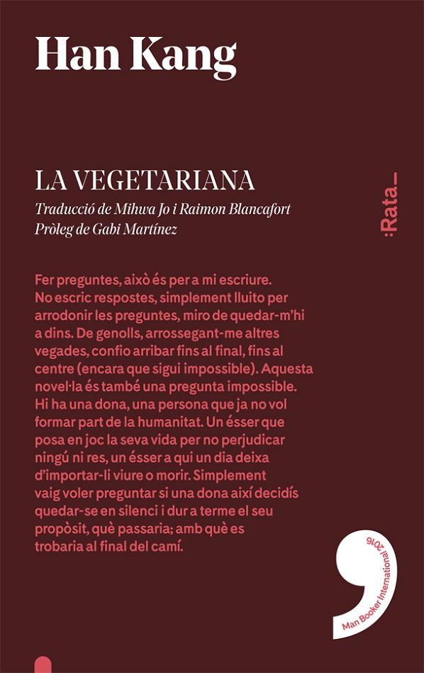 LA VEGETARIANA | 9788416738120 | KANG, HAN | Galatea Llibres | Librería online de Reus, Tarragona | Comprar libros en catalán y castellano online
