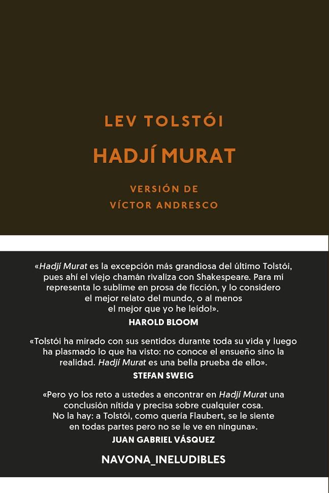 HADJÍ MURAT | 9788417978549 | TOLSTÓI, LEV | Galatea Llibres | Llibreria online de Reus, Tarragona | Comprar llibres en català i castellà online