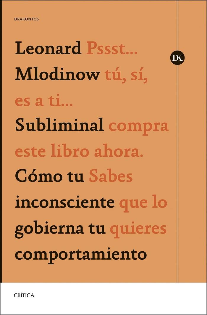 SUBLIMINAL | 9788491996880 | MLODINOW, LEONARD | Galatea Llibres | Llibreria online de Reus, Tarragona | Comprar llibres en català i castellà online