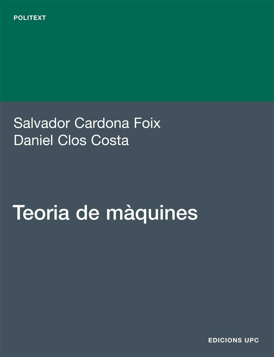 TEORIA DE MAQUINES | 9788483019634 | SALVADOR CARDONA | Galatea Llibres | Librería online de Reus, Tarragona | Comprar libros en catalán y castellano online