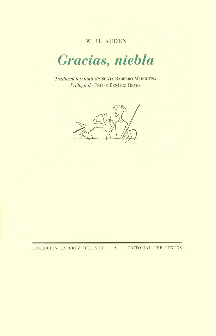 GRACIAS, NIEBLA | 9788481910841 | AUDEN, W. H. | Galatea Llibres | Librería online de Reus, Tarragona | Comprar libros en catalán y castellano online