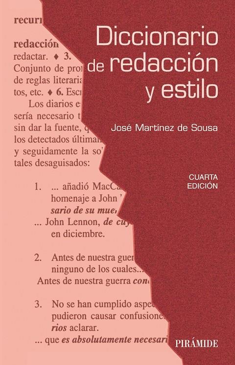 DICCIONARIO DE REDACCIÓN Y ESTILO | 9788436833027 | MARTÍNEZ DE SOUSA, JOSÉ | Galatea Llibres | Librería online de Reus, Tarragona | Comprar libros en catalán y castellano online