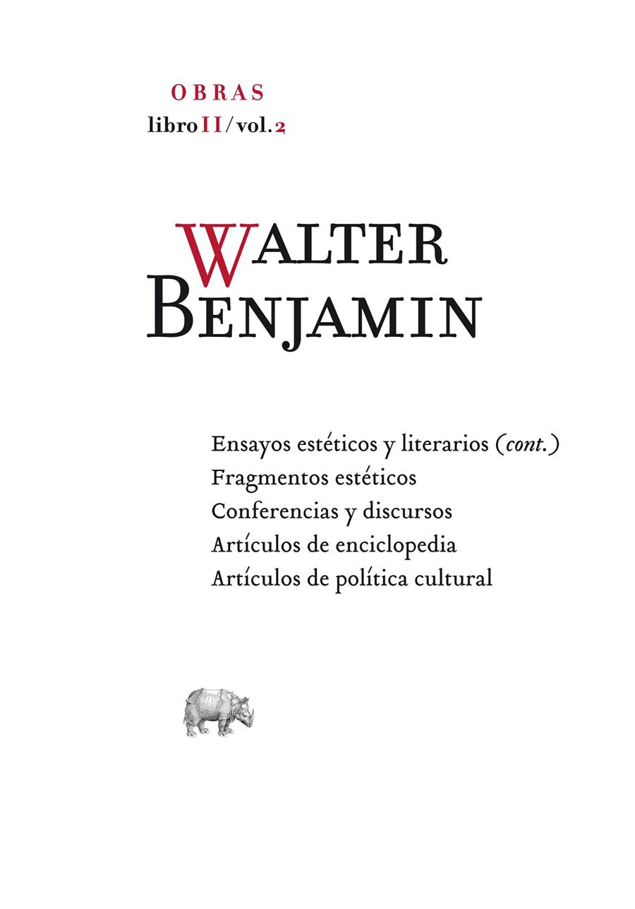 WALTER BENJAMIN OBRAS LIBRO II VOL 2 | 9788496775497 | BENJAMIN, WALTER | Galatea Llibres | Llibreria online de Reus, Tarragona | Comprar llibres en català i castellà online