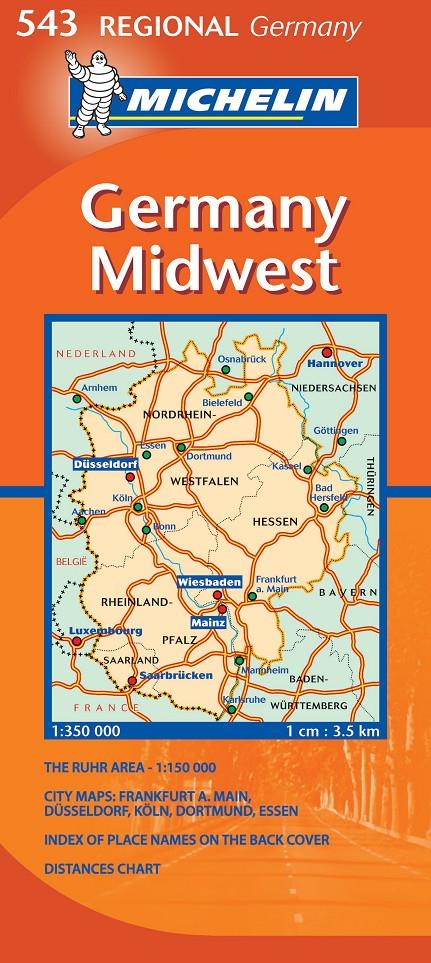 GERMANY MIDWEST MAPA REGIONAL 1:350 000 MICHELIN | 9782067134027 | Galatea Llibres | Llibreria online de Reus, Tarragona | Comprar llibres en català i castellà online