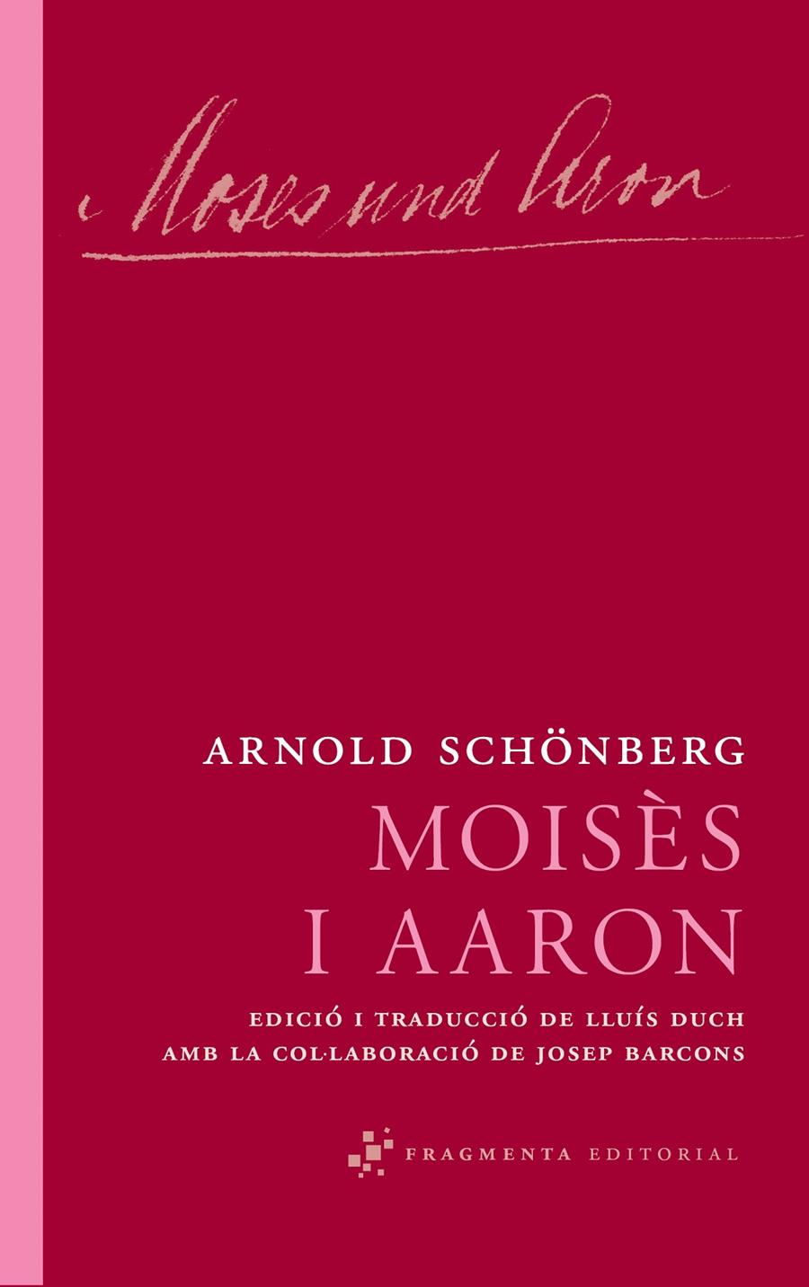 MOISÈS I AARON | 9788492416639 | SCHÖNBERG, ARNOLD | Galatea Llibres | Llibreria online de Reus, Tarragona | Comprar llibres en català i castellà online