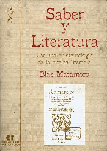 SABER Y LITERATURA | 9788485277896 | MATAMORO, BLAS | Galatea Llibres | Librería online de Reus, Tarragona | Comprar libros en catalán y castellano online