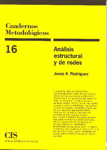 ANALISIS ESTRUCTURAL Y DE REDES | 9788474762242 | RODRIGUEZ, JOSEP A. | Galatea Llibres | Llibreria online de Reus, Tarragona | Comprar llibres en català i castellà online