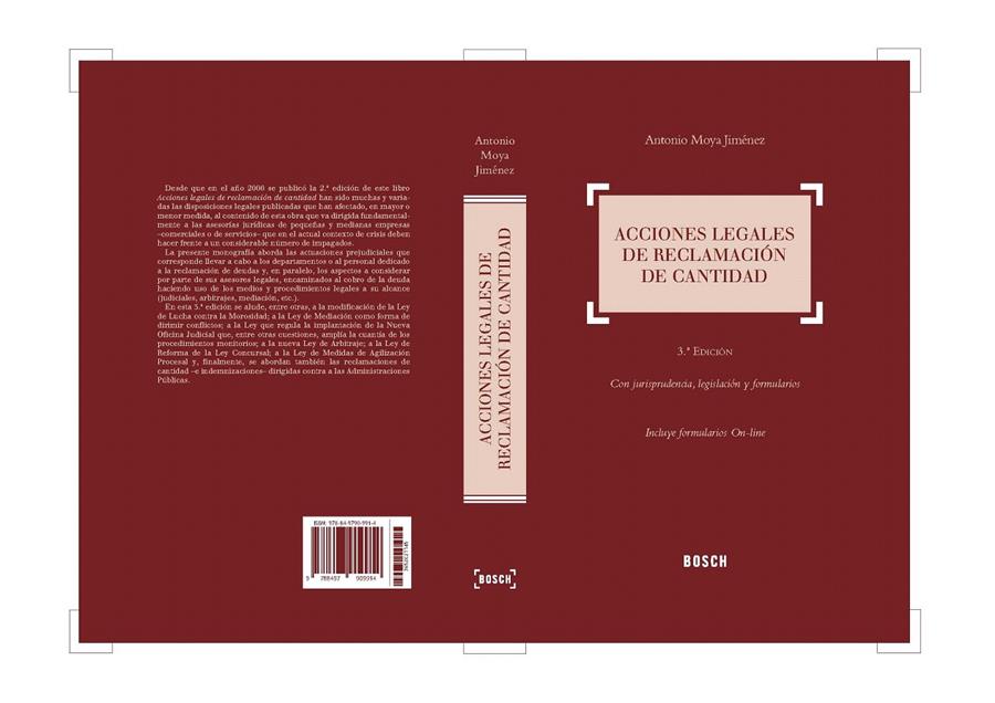 ACCIONES LEGALES DE RECLAMACIÓN DE CANTIDAD (3.ª EDICIÓN) | 9788497909914 | MOYA JIMÉNEZ, ANTONIO | Galatea Llibres | Llibreria online de Reus, Tarragona | Comprar llibres en català i castellà online