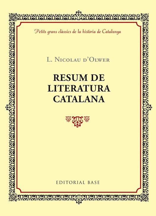 RESUM DE LITERATURA CATALANA | 9788416587353 | NICOLAU D'OLWER, L. | Galatea Llibres | Llibreria online de Reus, Tarragona | Comprar llibres en català i castellà online