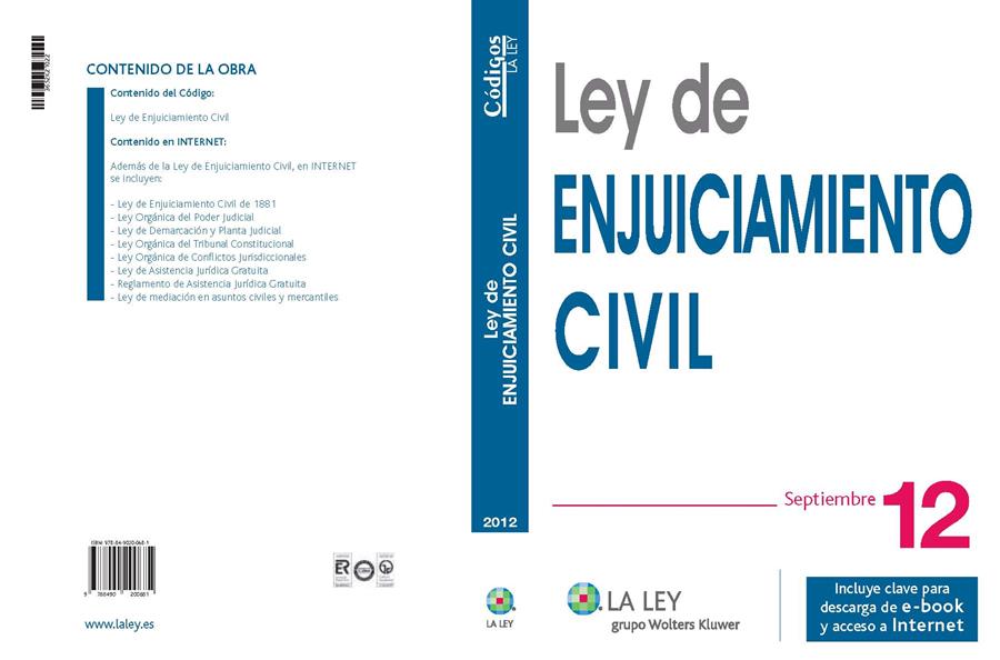 LEY DE ENJUICIAMIENTO CIVIL 2012 | 9788490200681 | Galatea Llibres | Librería online de Reus, Tarragona | Comprar libros en catalán y castellano online