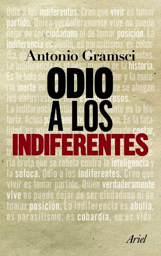 ODIO A LOS INDIFERENTES | 9788434413603 | GRAMSCI, ANTONIO | Galatea Llibres | Librería online de Reus, Tarragona | Comprar libros en catalán y castellano online