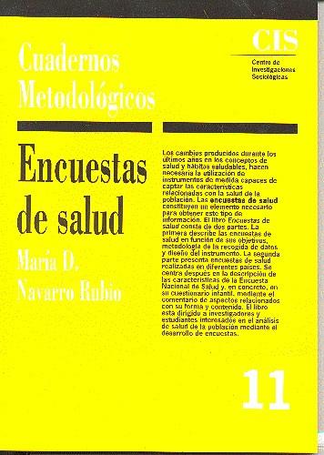 ENCUESTAS DE SALUD | 9788474761948 | NAVARRO RUBIO,MARIA D. | Galatea Llibres | Llibreria online de Reus, Tarragona | Comprar llibres en català i castellà online