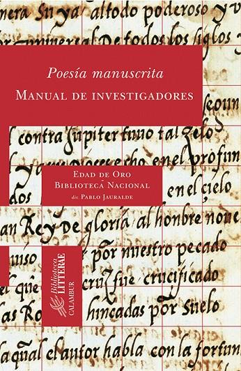 POESIA MANUSCRITA MANUAL DE INVESTIGADORES | 9788496049017 | Galatea Llibres | Llibreria online de Reus, Tarragona | Comprar llibres en català i castellà online