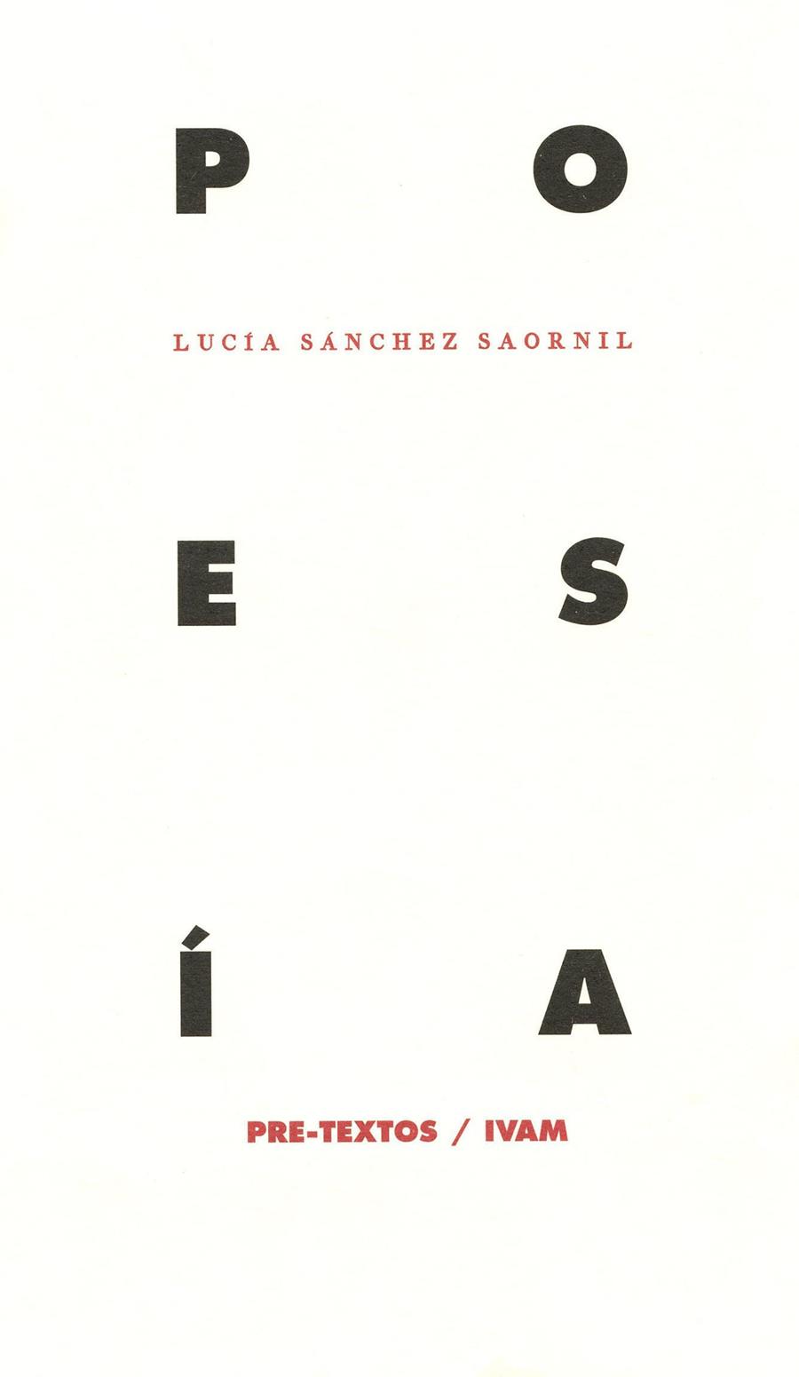 POESIA  (SANCHEZ SAORNIL) | 9788481911008 | SANCHEZ SAORNIL, LUCIA | Galatea Llibres | Llibreria online de Reus, Tarragona | Comprar llibres en català i castellà online