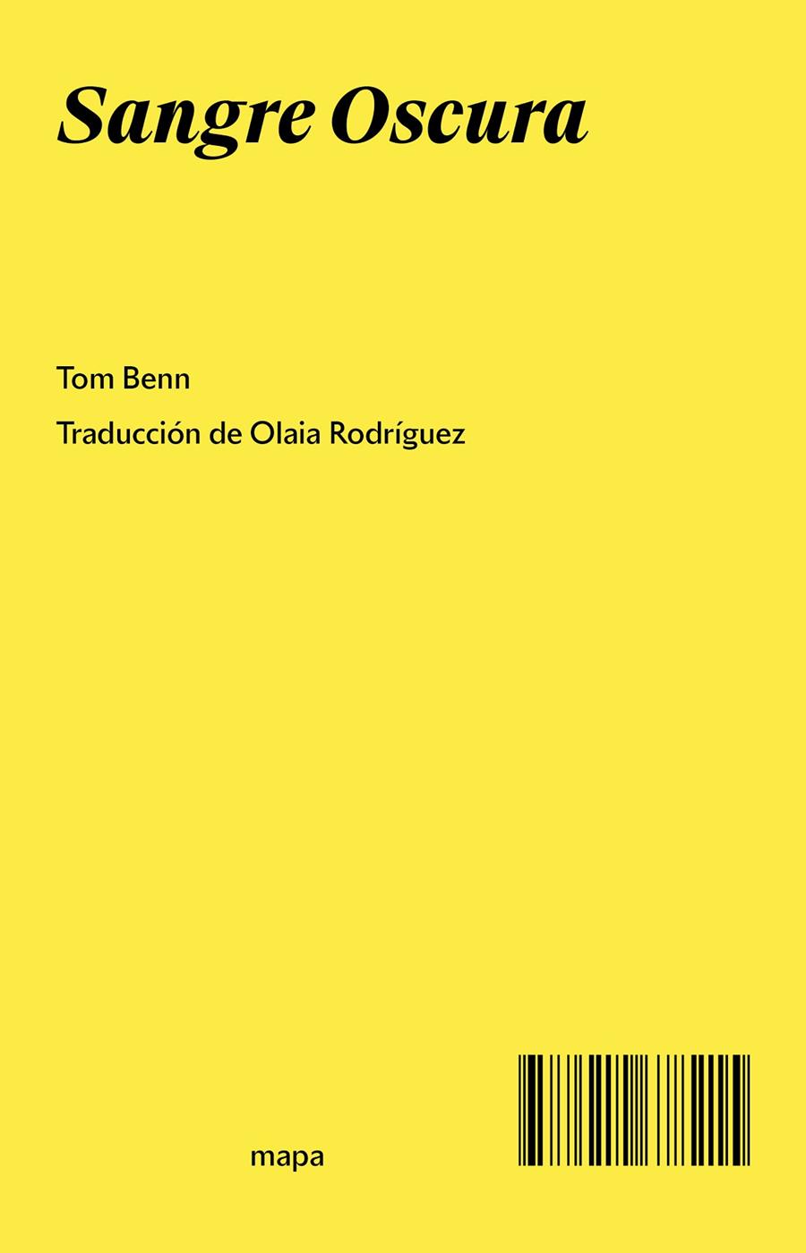 SANGRE OSCURA | 9788412678215 | BENN, TOM | Galatea Llibres | Llibreria online de Reus, Tarragona | Comprar llibres en català i castellà online