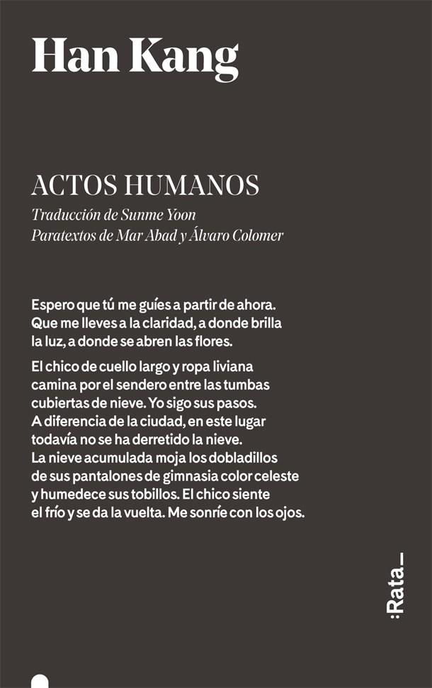 ACTOS HUMANOS | 9788416738342 | KANG, HAN | Galatea Llibres | Librería online de Reus, Tarragona | Comprar libros en catalán y castellano online