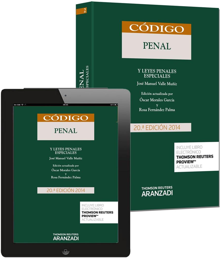 CODIGO PENAL Y LEYES PENALES ESPECIALES 2014 (20ED) | 9788490595282 | VALLE, JOSE MANUEL | Galatea Llibres | Llibreria online de Reus, Tarragona | Comprar llibres en català i castellà online