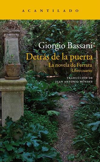 DETRÁS DE LA PUERTA | 9788417346386 | BASSANI, GIORGIO | Galatea Llibres | Llibreria online de Reus, Tarragona | Comprar llibres en català i castellà online