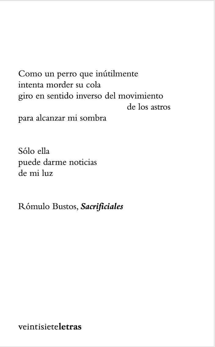 SACRIFICIALES | 9788493596903 | BUSTOS AGUIRRE, ROMULO (1954- ) | Galatea Llibres | Llibreria online de Reus, Tarragona | Comprar llibres en català i castellà online