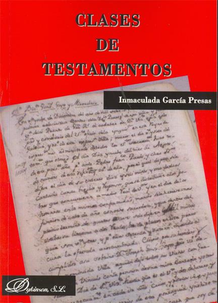 CLASES DE TESTAMENTOS | 9788499822136 | GARCIA PRESAS,INMACULADA | Galatea Llibres | Llibreria online de Reus, Tarragona | Comprar llibres en català i castellà online