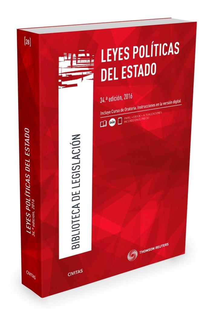 LEYES POLÍTICAS DEL ESTADO 34 ED 2016. (PAPEL + E-BOOK)  | 9788490998588 | ALBERTI ROVIRA, ENOCH/GONZÁLEZ BEILFUSS, MARKUS | Galatea Llibres | Llibreria online de Reus, Tarragona | Comprar llibres en català i castellà online