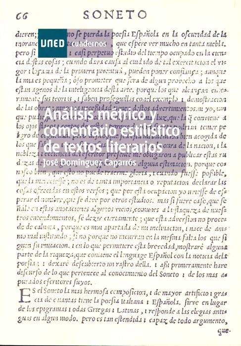 ANALISIS METRICO Y COMENTARIO ESTILISTICO DE TEXTOS LITERARI | 9788436245677 | DOMINGUEZ CAPARROS, JOSE | Galatea Llibres | Llibreria online de Reus, Tarragona | Comprar llibres en català i castellà online