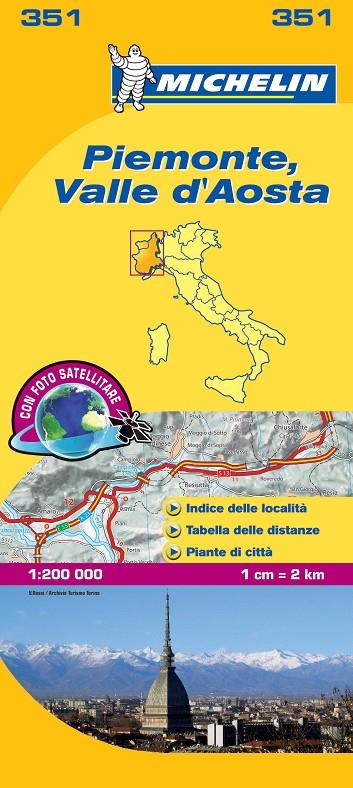 PIEMONTE, VALLE D'AOSTA MAPA 351 MICHELIN 1:200 000 | 9782067126596 | MICHELIN | Galatea Llibres | Llibreria online de Reus, Tarragona | Comprar llibres en català i castellà online