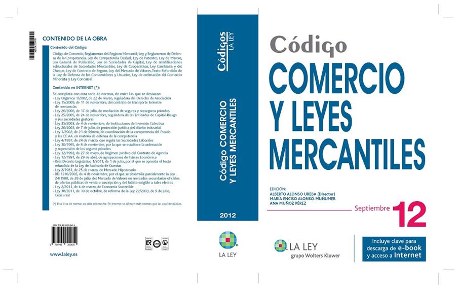 CÓDIGO COMERCIO Y LEYES MERCANTILES 2012 | 9788490200605 | Galatea Llibres | Librería online de Reus, Tarragona | Comprar libros en catalán y castellano online