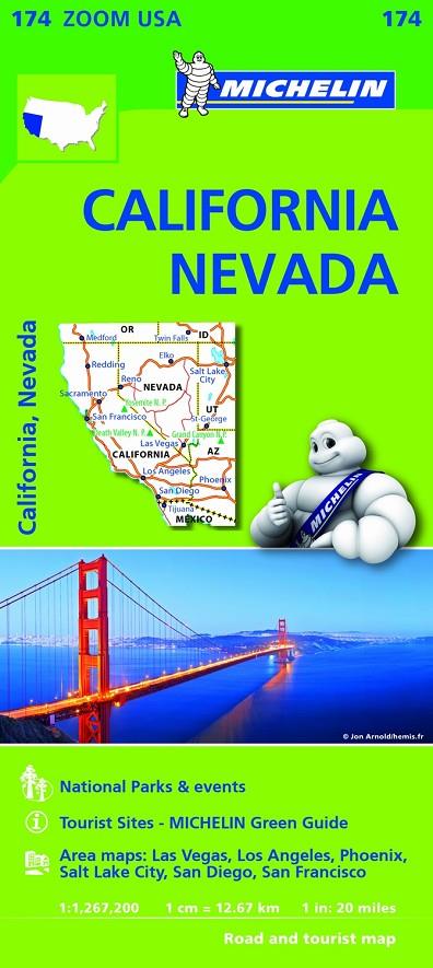 CALIFORNIA NEVADA MAPA 174 MICHELIN 1:1 267 200 | 9782067190511 | VARIOS AUTORES | Galatea Llibres | Llibreria online de Reus, Tarragona | Comprar llibres en català i castellà online