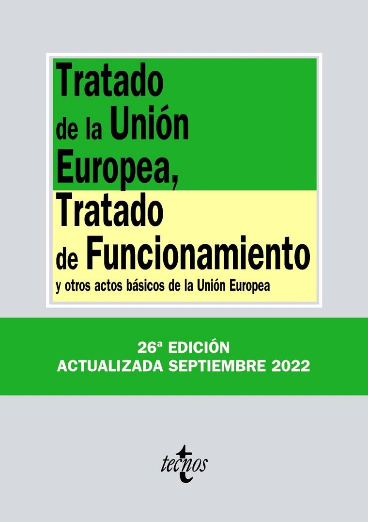 TRATADO DE LA UNION EUROPEA 2022 | 9788430986637 | Galatea Llibres | Llibreria online de Reus, Tarragona | Comprar llibres en català i castellà online