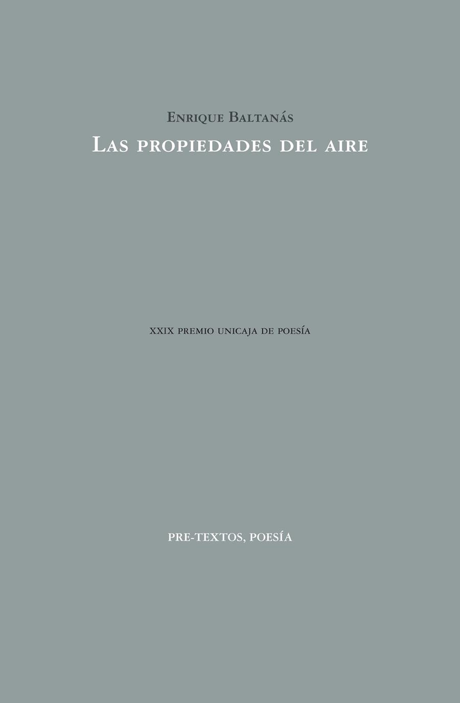 LAS PROPIEDADES DEL AIRE | 9788415894940 | BALTANÁS, ENRIQUE | Galatea Llibres | Librería online de Reus, Tarragona | Comprar libros en catalán y castellano online