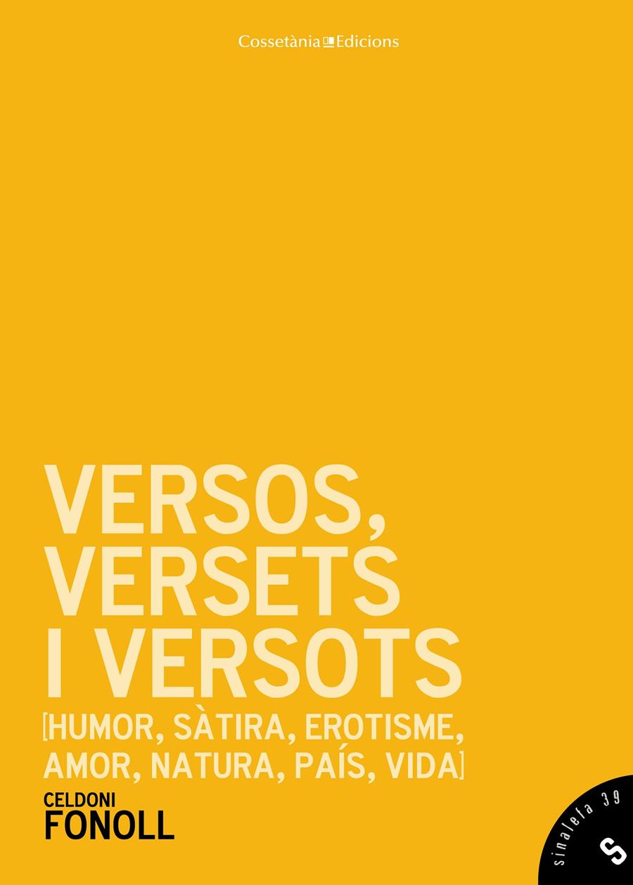 VERSOS, VERSETS I VERSOTS | 9788490342411 | FONOLL, CELDONI | Galatea Llibres | Librería online de Reus, Tarragona | Comprar libros en catalán y castellano online