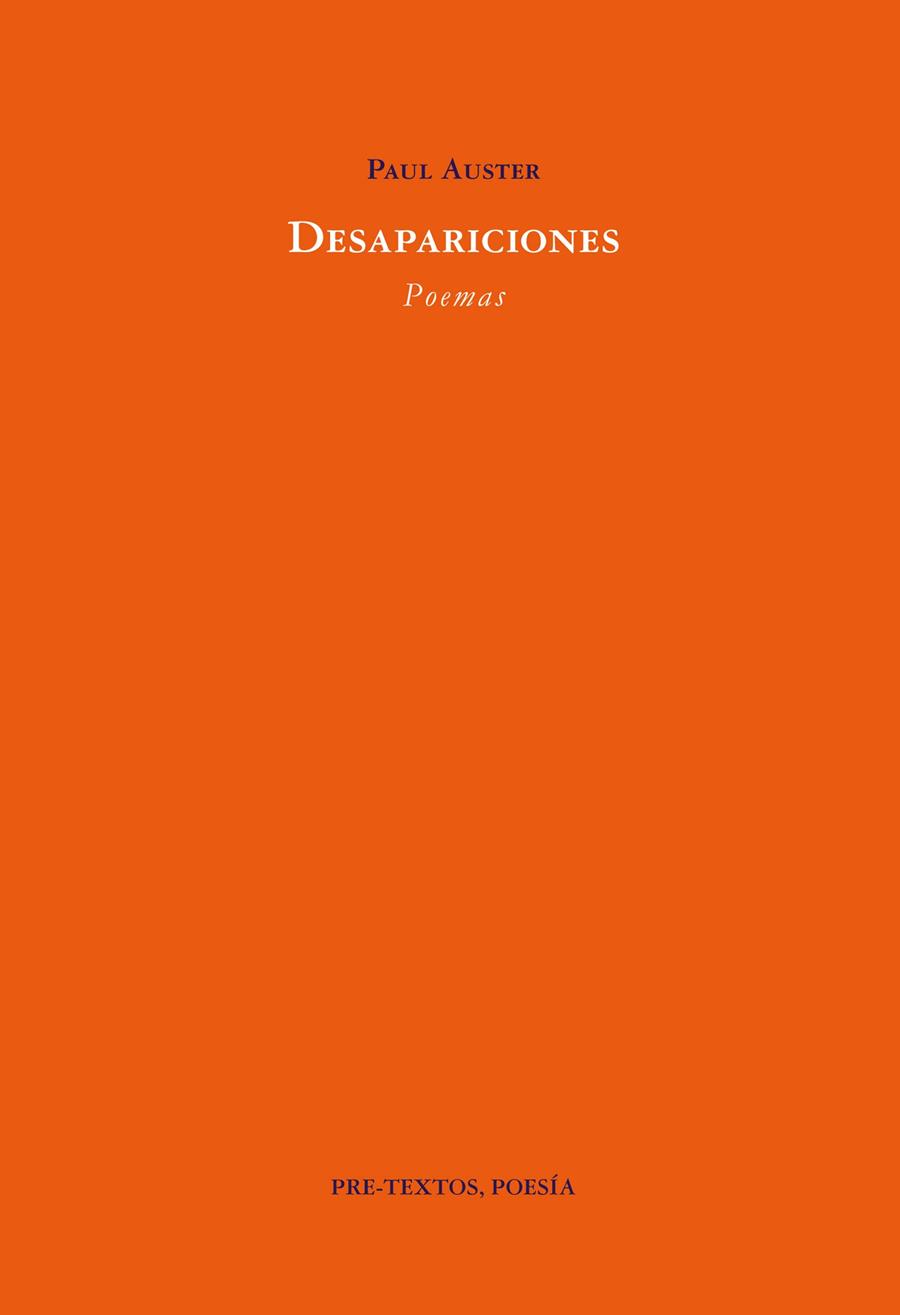 DESAPARICIONES,POEMAS               (DIP) | 9788481910858 | AUSTER,PAUL | Galatea Llibres | Llibreria online de Reus, Tarragona | Comprar llibres en català i castellà online